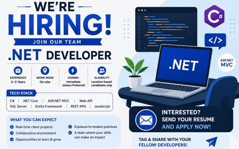 .NET Developer Jobs | 2–3 Years Experience | Immediate Joiners